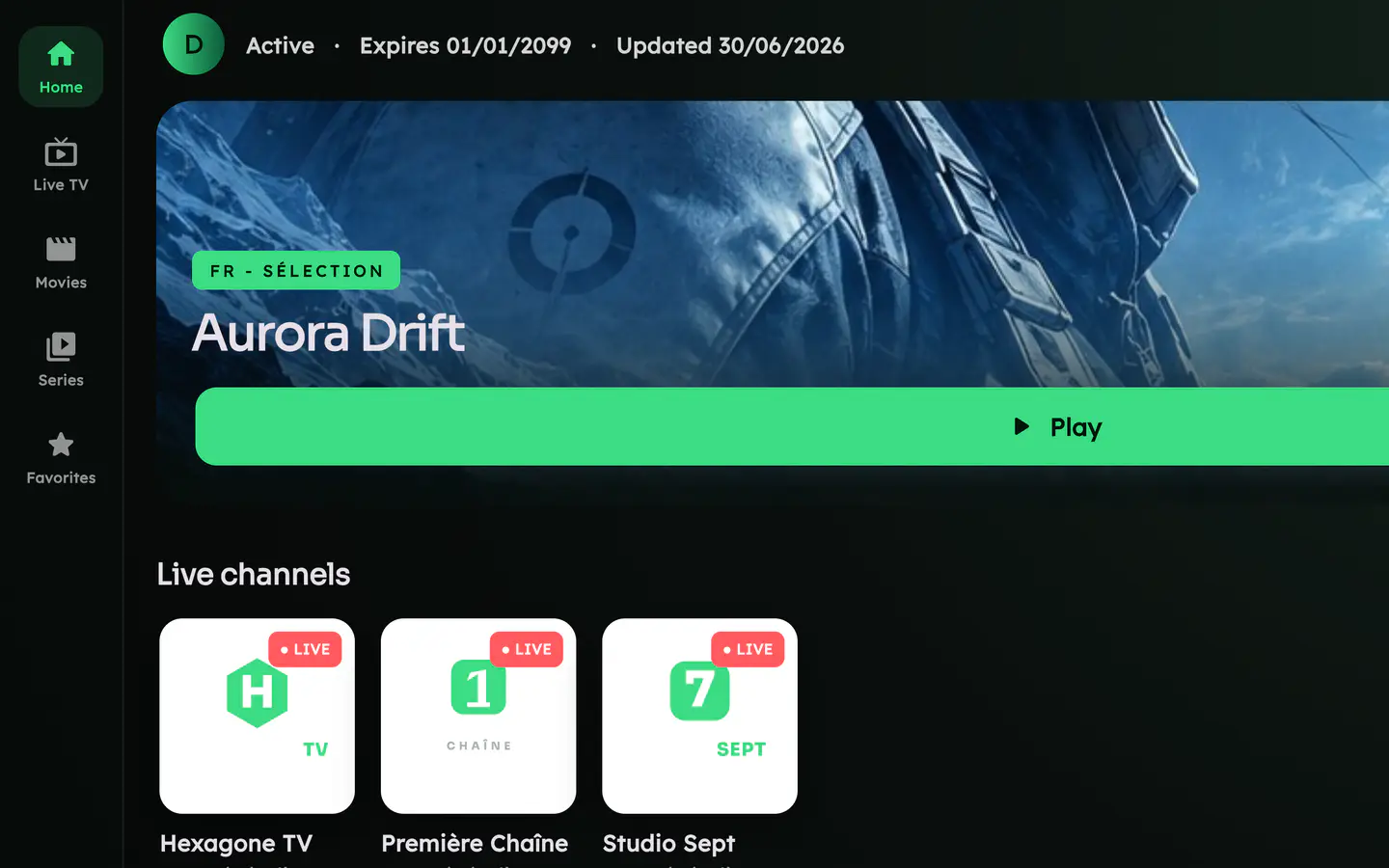 Gecko IPTV on macOS.