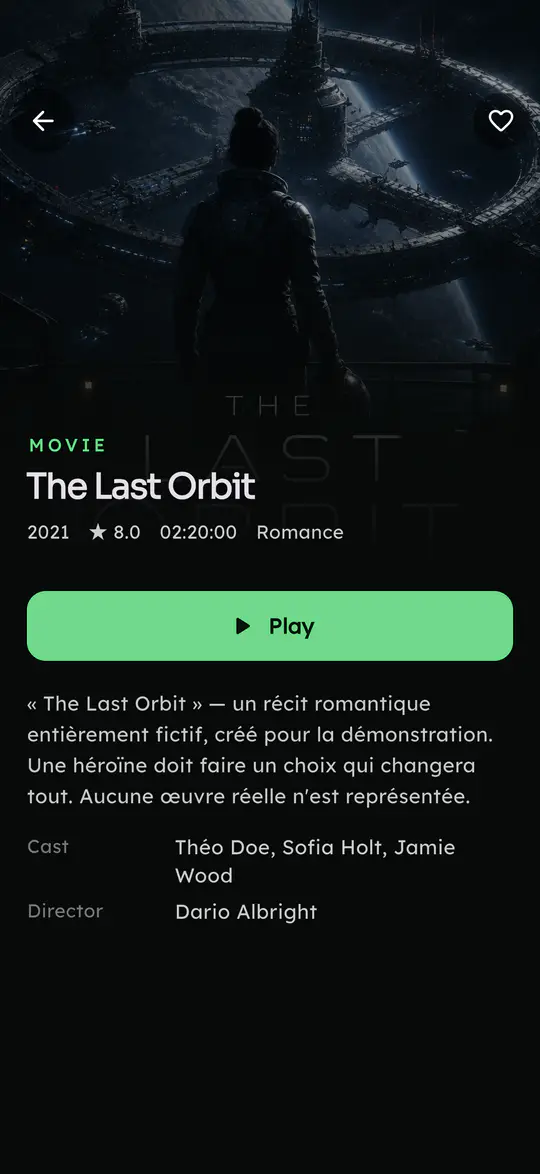 A movie page in Gecko IPTV on iPhone.